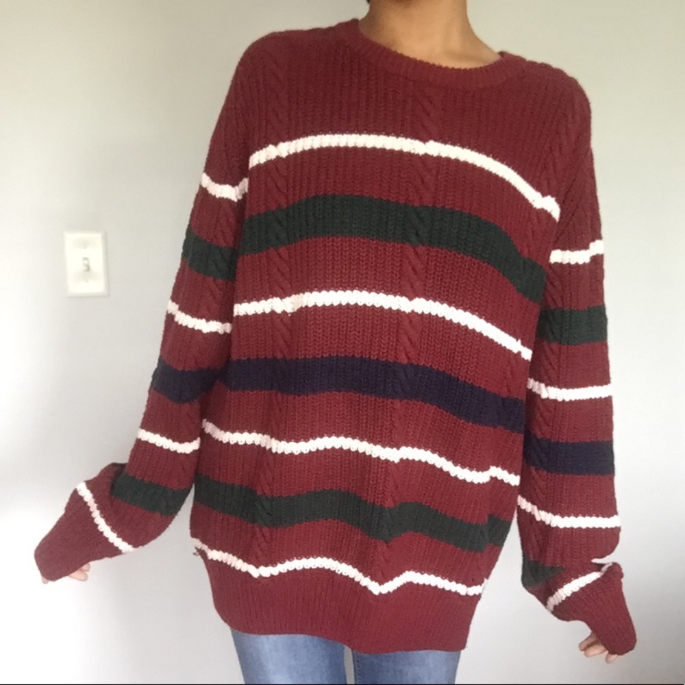 Long knitted sweater